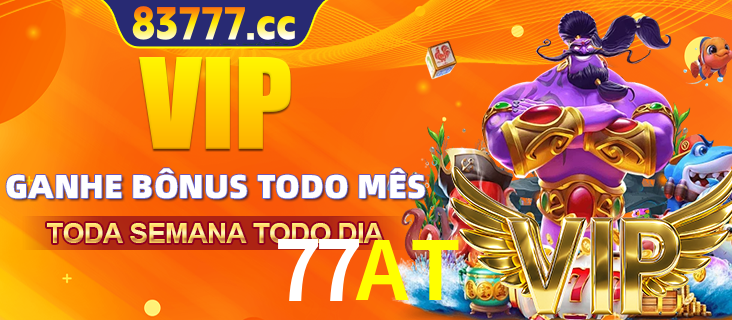 Banner promocional do 77AT oferecendo 100% de recompensas adicionais contínuas para quem fizer o login diário (Daily sign-in), com um mascote de coelho.